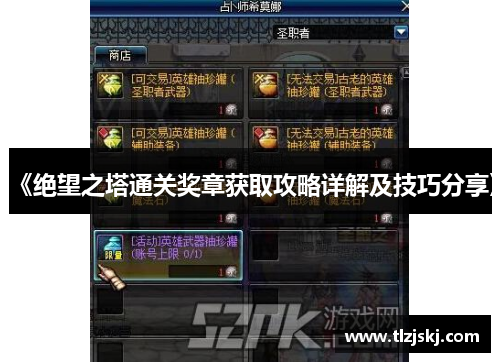 《绝望之塔通关奖章获取攻略详解及技巧分享》